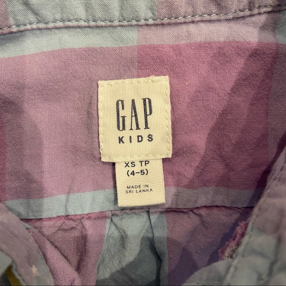 3/$20 GAP Kids Short-sleeved Plaid Button-up Shirt - Kid Size XS - Picture 4 of 5